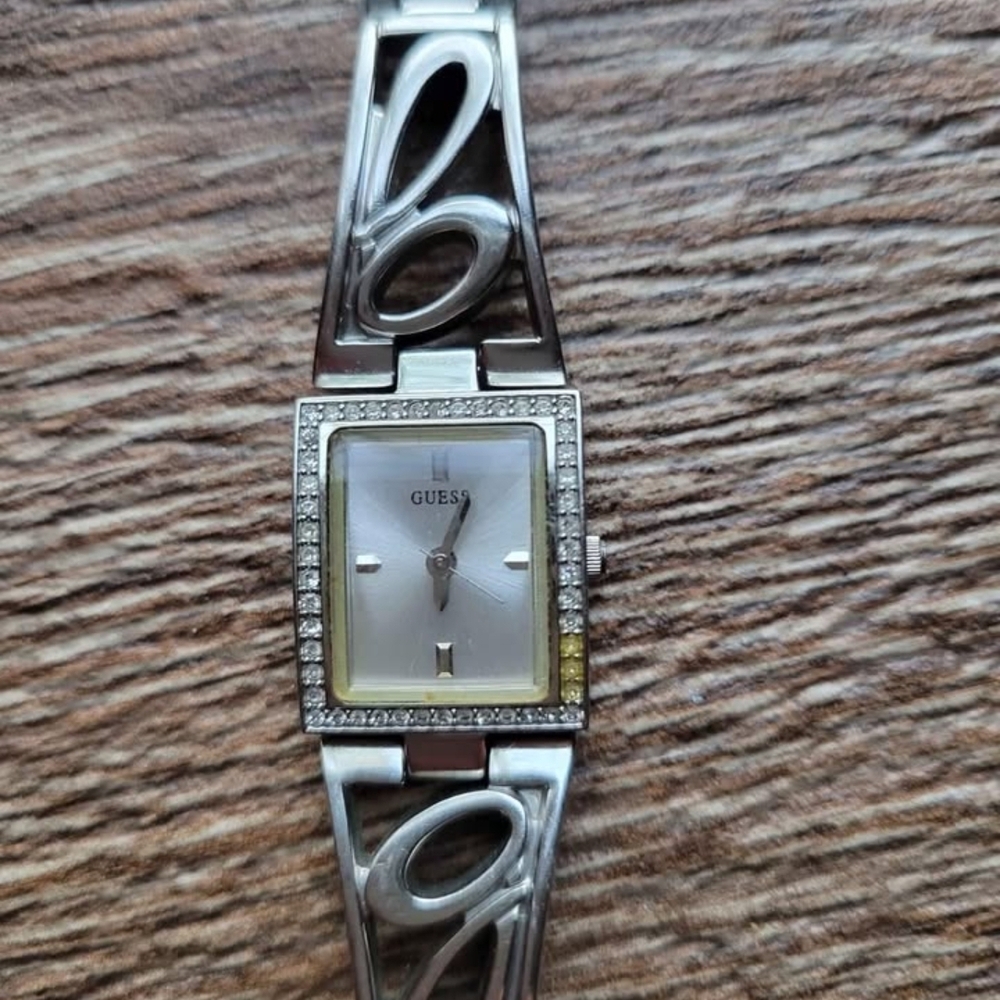 Guess Women's Silver Watch with Crystal Accents